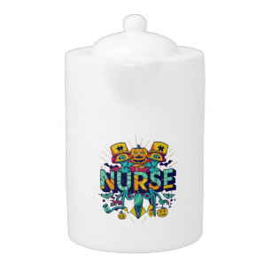 HALLOWEEN NURSE TEAPOT