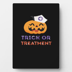 Halloween Nurse Trick or Treatment Classic T-Shirt Plaque