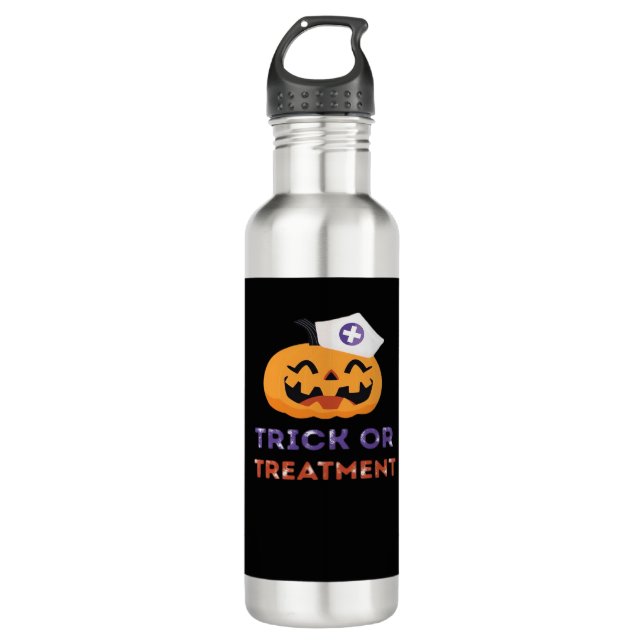 Halloween Nurse Trick or Treatment Classic T-Shirt Stainless Steel Water Bottle (Front)