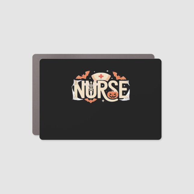 Halloween Nurse Typography � Spooky Medical Design Car Magnet (Front)