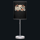 Halloween Nurse Typography – Spooky Medical Design Table Lamp<br><div class="desc">Halloween Nurse Typography – Spooky Medical Design with Bats & Pumpkin Classic T-Shirt</div>