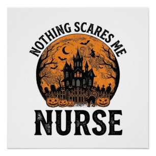 Halloween Nurse Vintage Spooky Moon Design_1 Poster