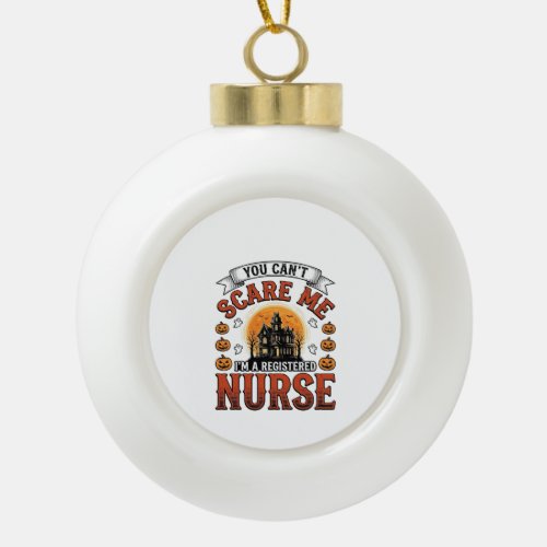Halloween Nurse Vintage Spooky Registered Nurse De Ceramic Ball Christmas Ornament
