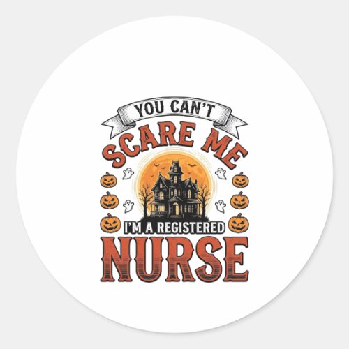 Halloween Nurse Vintage Spooky Registered Nurse De Classic Round Sticker