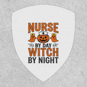 Halloween Nurse Witch By Night Vintage Shirt Desig Patch