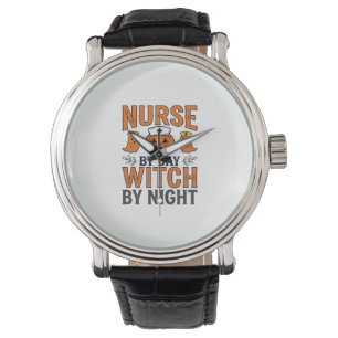 Halloween Nurse Witch By Night Vintage Shirt Desig Watch