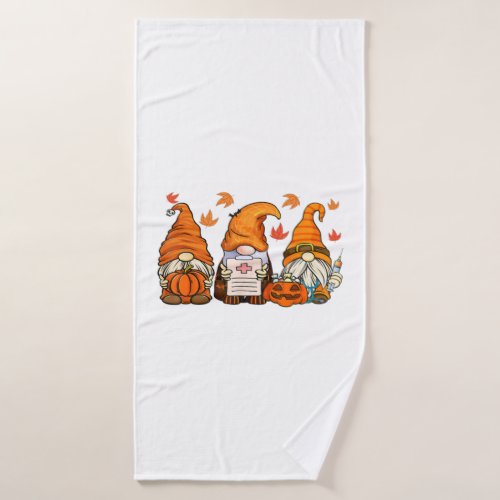 Halloween Nurses Gnomes   Bath Towel