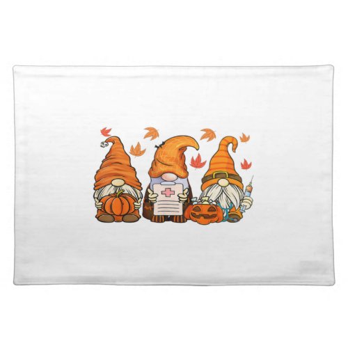 Halloween Nurses Gnomes   Cloth Placemat