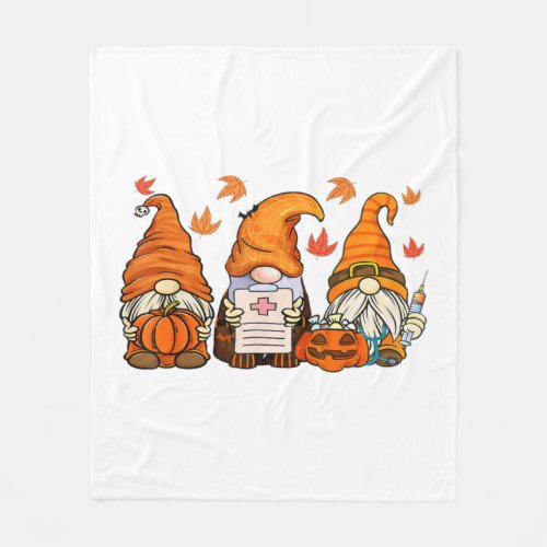 Halloween Nurses Gnomes   Fleece Blanket