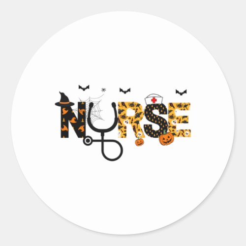 Halloween Nursing   Classic Round Sticker