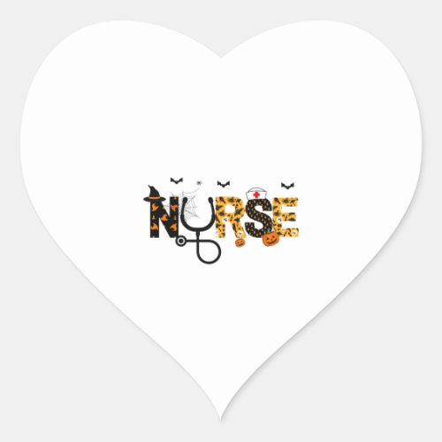 Halloween Nursing   Heart Sticker