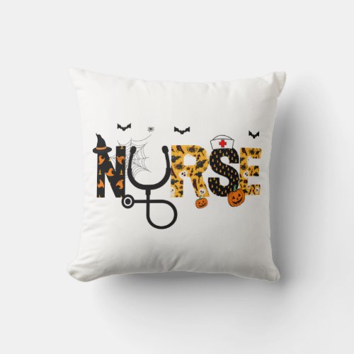 Halloween Nursing   Throw Pillow