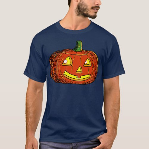 Halloween O Lantern with Dark Shadow T_Shirt
