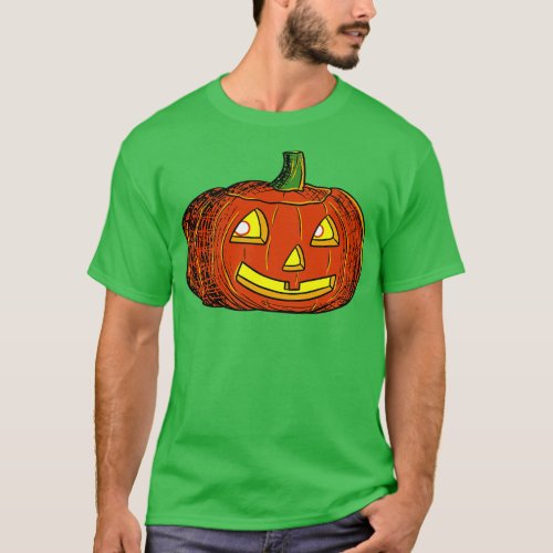 Halloween O Lantern with Dark Shadow T_Shirt