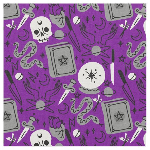 halloween occult magical mystical esoteric purple fabric