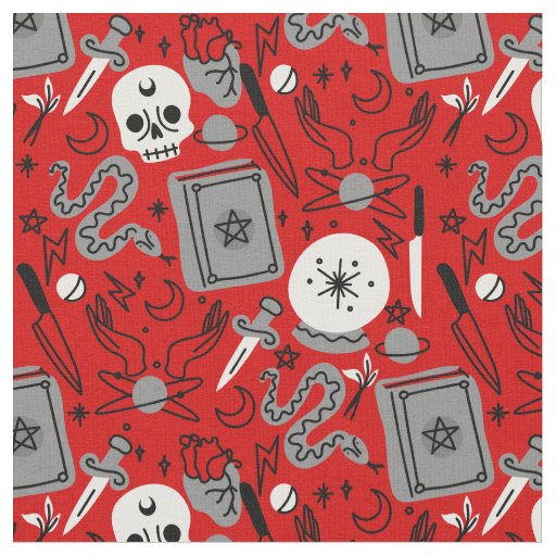 halloween occult magical mystical esoteric red fabric