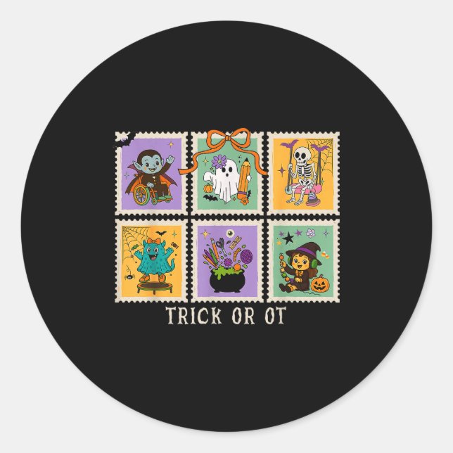 Halloween Occupational Therapy Trick Or Ot Therast Classic Round Sticker (Front)