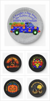 Halloween Oct 31 Table Settings Plates Napkins etc