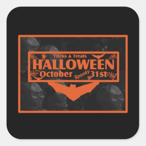 Halloween Oct 31st Square Sticker