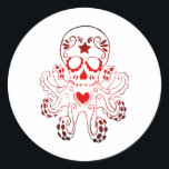 Halloween Octo Classic Round Sticker<br><div class="desc">Halloween Octo</div>