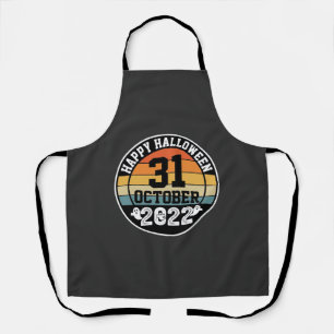 Halloween October 31 2022 Sunset Retro Design_1 Apron