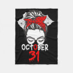 Halloween October 31 Mom Mother Spider Web  Fleece Blanket