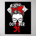 Halloween October 31 Mom Mother Spider Web  Poster