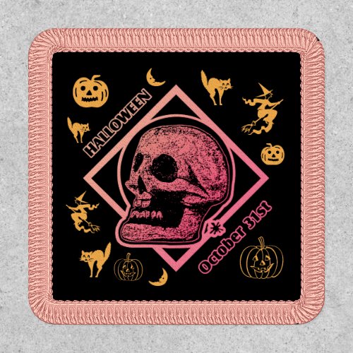 Halloween October 31st Collage Throw Pillow Patch