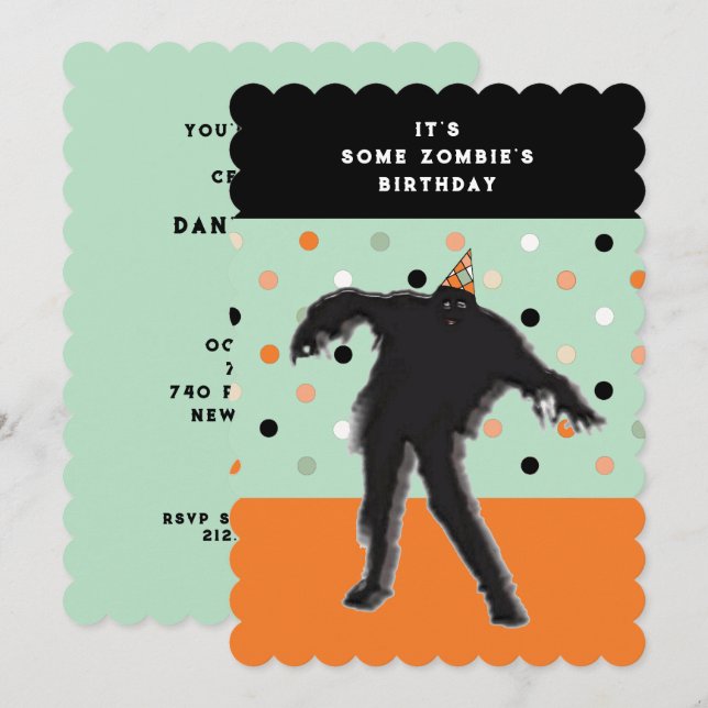 Halloween October Birthday Party Invitations (Front/Back)