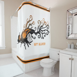 Halloween/October/Fall/pumpkin tree Shower Curtain