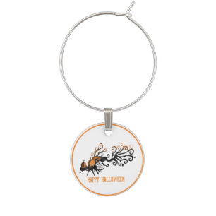 Halloween/October/Fall/pumpkin tree Wine Charm