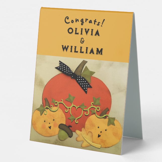 Halloween October Wedding Shower Table Tent (Back)