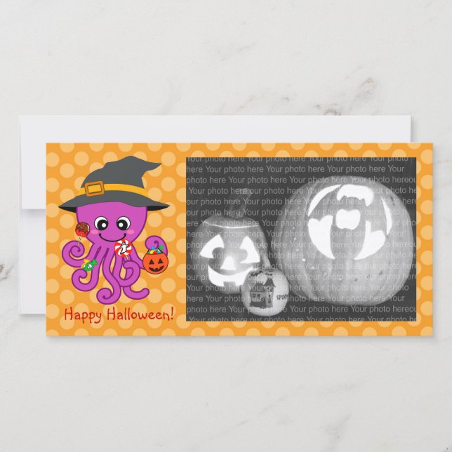 Halloween Octopus Holiday Card (Front)