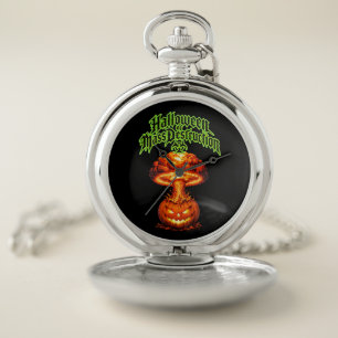 Halloween of Mass Destruction Nuclear Jack-o'-Lant Pocket Watch