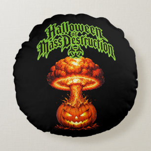 Halloween of Mass Destruction Nuclear Jack-o'-Lant Round Pillow