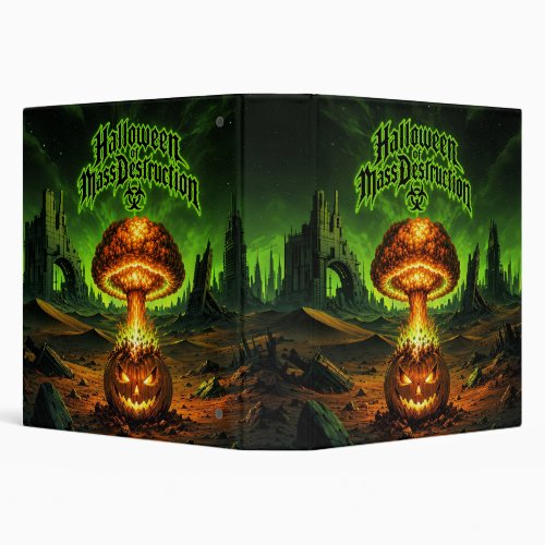 Halloween of Mass Destruction Radioactive Pumpkin  3 Ring Binder