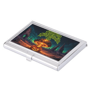 Halloween of Mass Destruction Radioactive Pumpkin Business Card Case