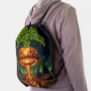 Halloween of Mass Destruction Radioactive Pumpkin Drawstring Bag