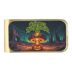 Halloween of Mass Destruction Radioactive Pumpkin Gold Finish Money Clip