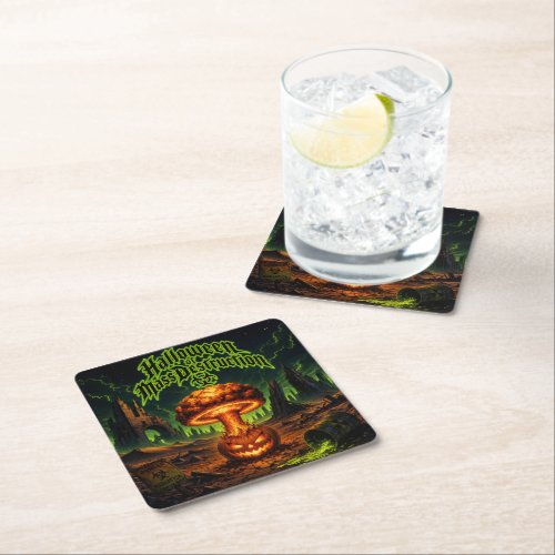 Halloween of Mass Destruction Radioactive Pumpkin  Square Paper Coaster