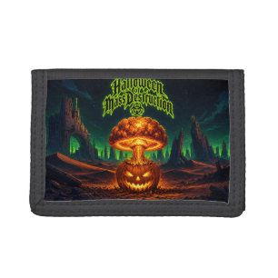 Halloween of Mass Destruction Radioactive Pumpkin Tri-fold Wallet