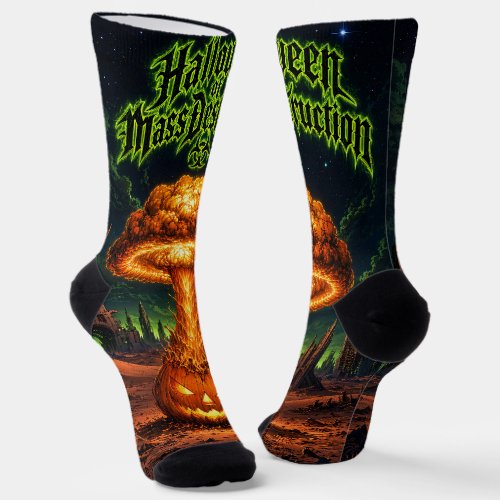 Halloween of Mass Destruction Toxic Jack o Lantern Socks