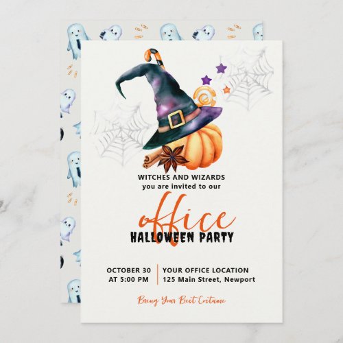 Halloween Office Party Business Corporate Pumpkin Invitation