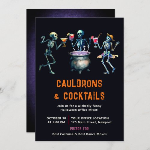 Halloween Office Party Business Mixer Cocktails Invitation