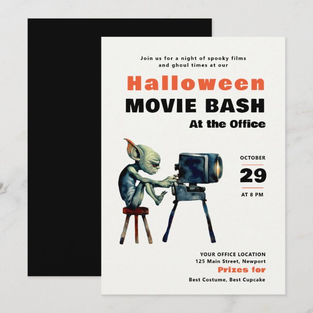 Halloween Office Party Business Movie Bash Gremlin Invitation (Front/Back)