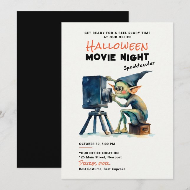 Halloween Office Party Business Movie Gremlin Invitation (Front/Back)