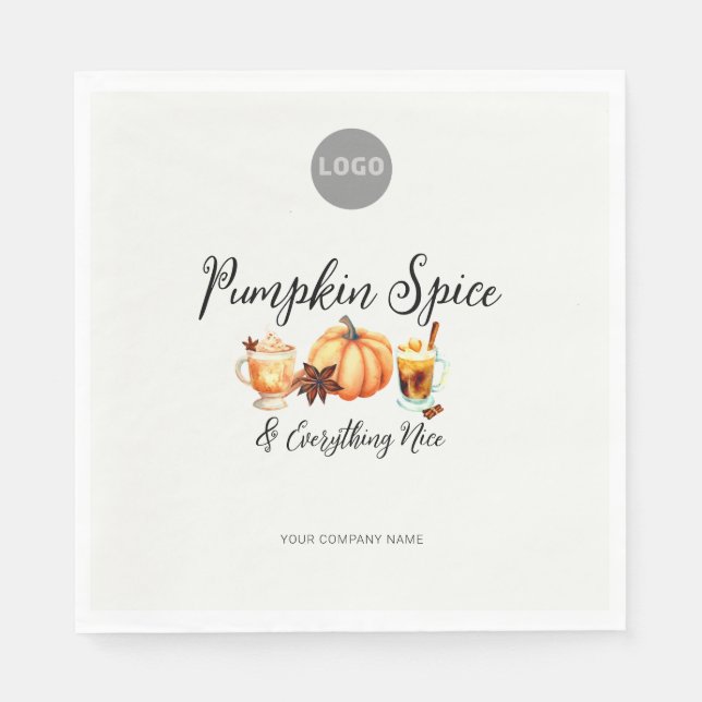 Halloween Office Party Business Pumpkin Spice Nice Napkins (Front)