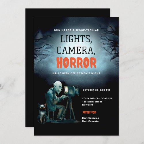 Halloween Office Party Business Scary Movie Ghoul Invitation