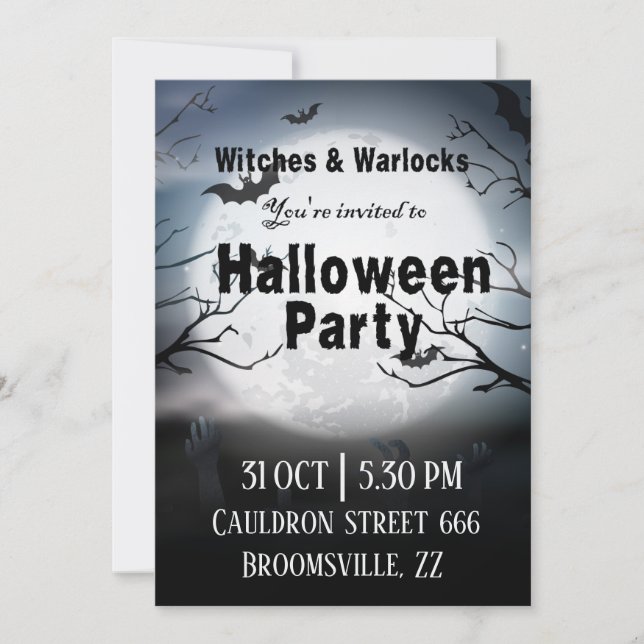 Halloween office party customizable invitation (Front)