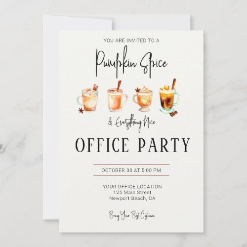 Halloween Office Party Elegant Pumpkin Spice Nice Invitation